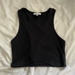 Black Ribbed Tank Top